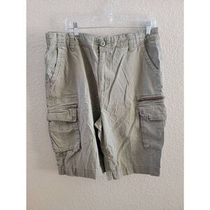 Footlocker Mens Cargo Shorts Multiple Pockets Cotton Gray Size 34